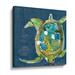 Bay Isle Home™ Chentes Turtle on Blue - Painting on Canvas in Blue/Green | 18 H x 18 W x 2 D in | Wayfair 6E57A6A649764218BDA423CE815A8BCD