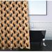 The Holiday Aisle® Eternity Animal Print Single Shower Curtain + Hooks Polyester in Black/Brown | 73 H x 70 W in | Wayfair