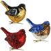 The Holiday Aisle® Bird Clip Ornament Accessory, Set of 3 Glass in Black/Blue/Red | 3 H x 2.25 W x 3.5 D in | Wayfair