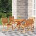 Union Rustic Patio Table & Chairs Conversational Set Solid Acacia Wood in Brown/White | 33.5 W x 33.5 D in | Wayfair