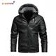 Veste de motard en cuir PU pour hommes manteau coupe-vent vestes rétro épais sourire