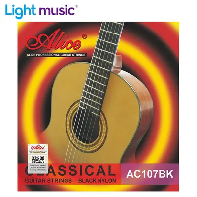 Alice – cordes de guitare classique A107BK en Nylon noir alliage de cuivre plaqué or 1-6 cordes
