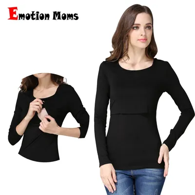 Emotion Moms-T-shirt d'Allaitement à Manches sulfpour Femme Enceinte Vêtement de Grossesse