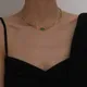 SION L-Bijou fin en acier inoxydable pour femme minimaliste vert breloques optiques tour de cou