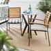 Humble + Haute Tan and White Stripe Indoor/Outdoor Corded Chair Pads (Set of 2)