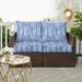 Humble + Haute Blue and White Stripe Indoor/Outdoor Deep Seating Loveseat Pillow and Cushion Set