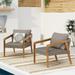 Lochmere Outdoor Acacia Wood and Wicker Club Chairs with Cushion by Christopher Knight Home