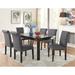Modern Set of 2 Cushioned Blue Grey Fabric Dining Chairs Living Room Wood Frame Parson Chairs with 4 Legs Wood Legs