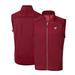 Men's Cutter & Buck Heather Red Fanatics Corporate Mainsail Sweater Knit Fleece Full-Zip Vest