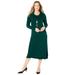 Plus Size Women's Cashmiracle™ Cowl Neck Pullover Sweater Dress by Catherines in Emerald Green (Size 2X)