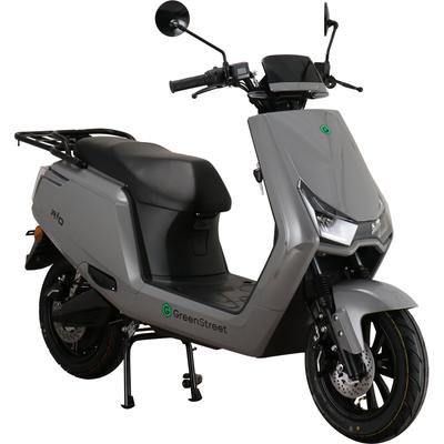 E-Mofaroller GREENSTREET "Rio", grau (grau, schwarz), Elektromotorroller, 25 km/h, bis zu 100 km Reichweite, mit USB-Ans