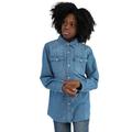 Jeanshemd LEVI'S KIDS "BARSTOW WESTERN SHIRT" Gr. 8/128, N-Gr, blau (mid blue) Jungen Hemden for BOYS