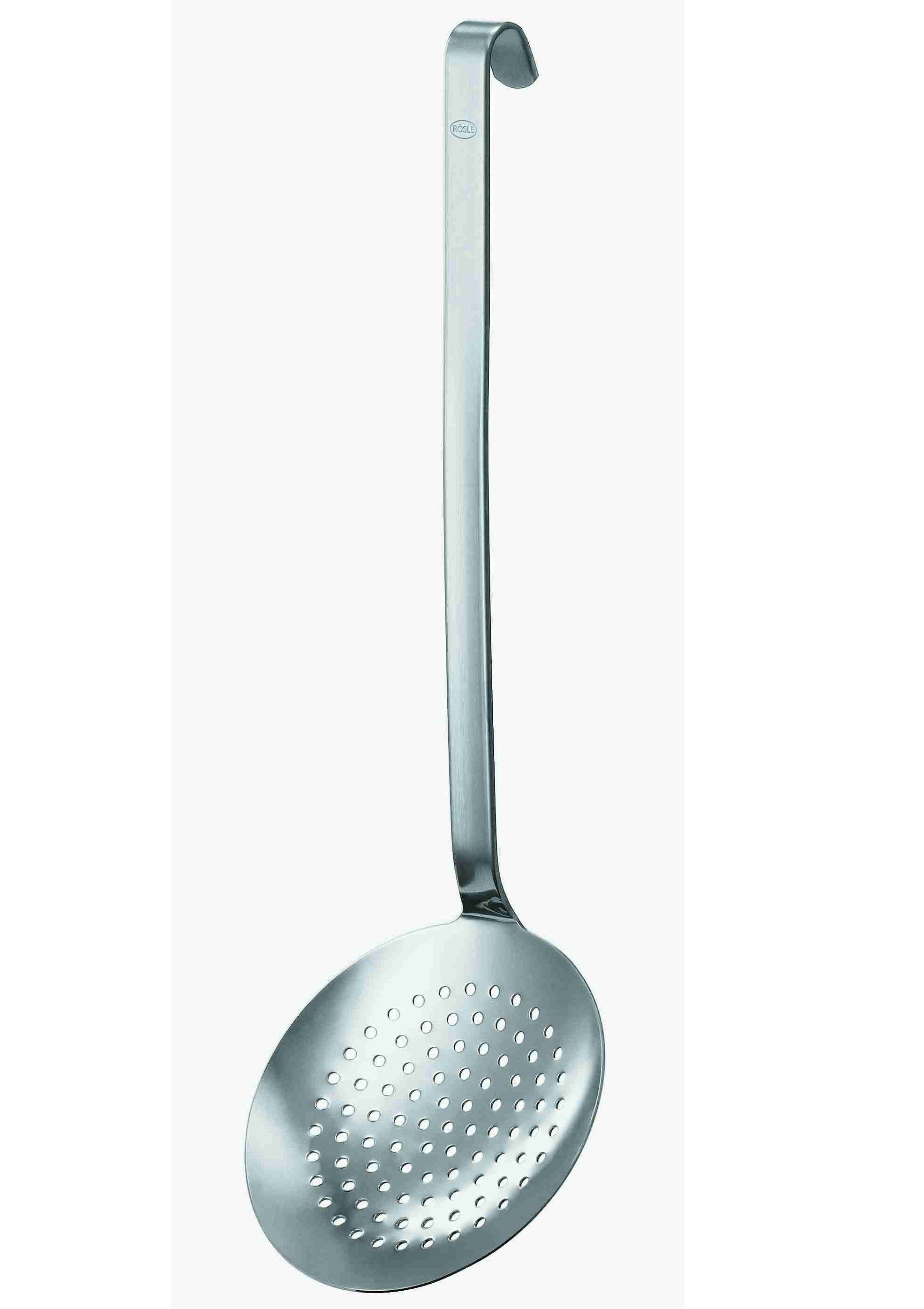 Schaumlöffel RÖSLE, silber (edelstahlfarben), B:12cm Ø:12cm, Edelstahl 18/10, Kochlöffel, Abseihlöffel mit Hakengriff, Edelstahl 18/10, spülmaschinengeeignet Image