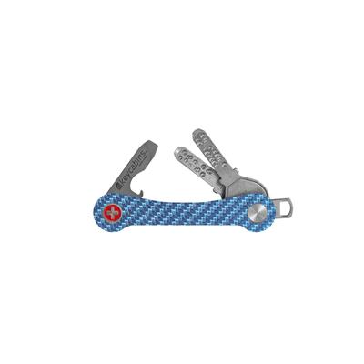 Schlüssel-Anhänger KEYCABINS "Carbon" Gr. one size, blau (hellblau) Kinder Schlüsselanhänger Schlüsseltaschen SWISS Made