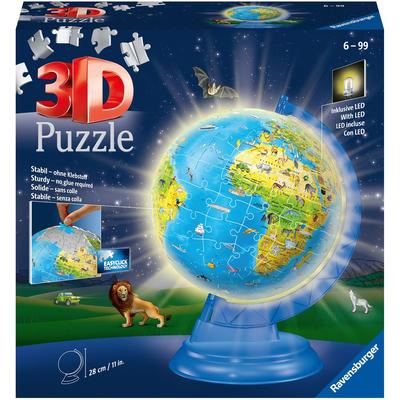3D-Puzzle RAVENSBURGER "Kinderglobus mit Licht", bunt, Puzzles, KinderØ:22cm, Kunststoff, Made in Europe, Ø:22cm Image