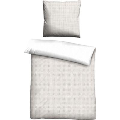 Wendebettwäsche BIBERNA "Combinate in Gr. 135x200, 155x220 oder 200x200 cm", grau (taupe, punkte), B/L: 155cm x 220cm, , Mako-Satin, B/L: 80cm x 80cm, Mako-Satin, Obermaterial: 100% Baumwolle, Bettwäsche, Bettwäsche aus Baumwolle, zeitlose... Image