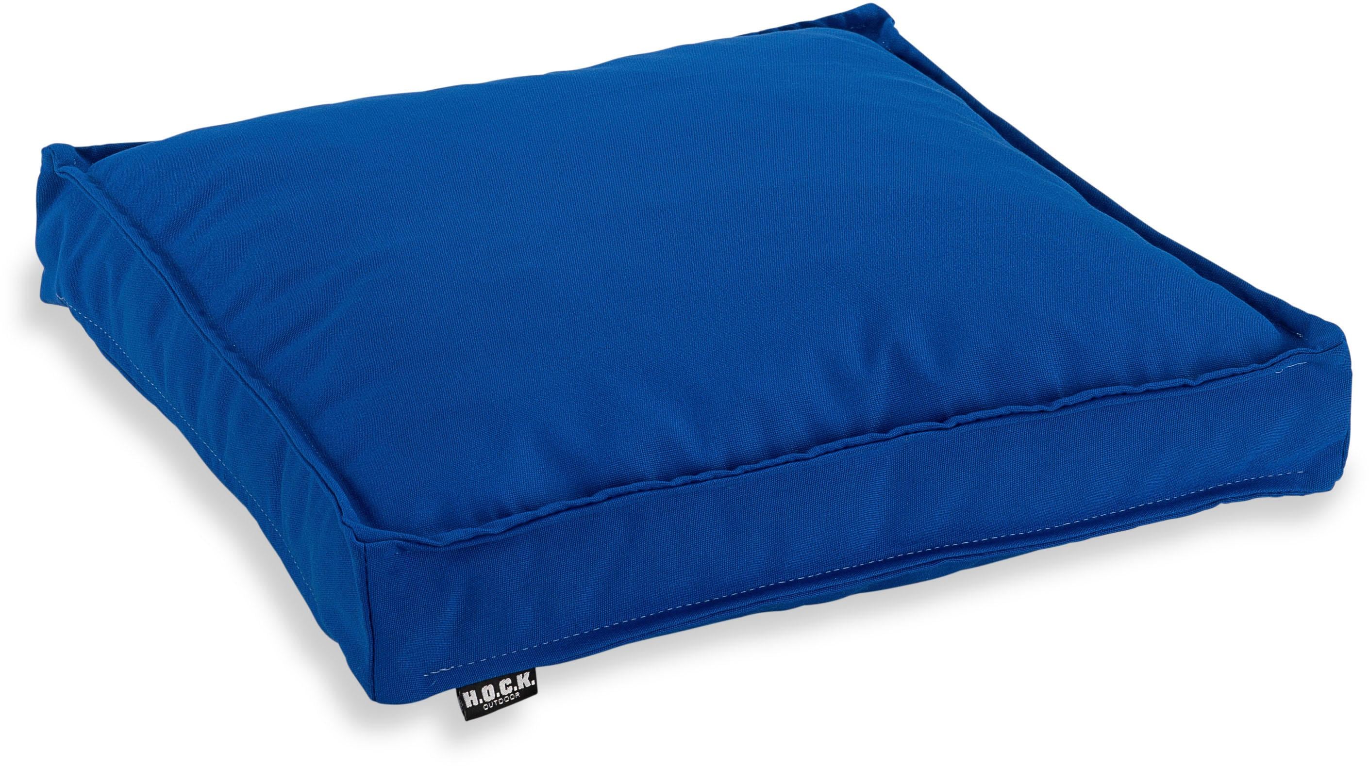 Stuhlkissen H.O.C.K. "Classic Uni Outdoor", blau (blau, unifarben), B:50 H:5 L:50, Polyacryl (dralon), Dekokissen_Sitzkissen_Kissenhüllen, 50/50/5 cm Image