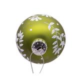 Kurt Adler Green Leaf Design 6 Piece Ball Ornament Set Glass in Green/White | 3.15 H x 3.15 W x 3.15 D in | Wayfair GG1008