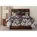 Smithsonian Magnolia Floral Print Velvet Duvet Cover & Insert Set Polyester/Polyfill/Microfiber/Velvet in Black/Green/Indigo | Wayfair SWMA-XDUCK10