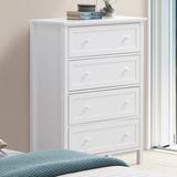 Red Barrel Studio® Mio 46 Inch 4 Drawer Tall Dresser Chest, Solid Wood, Glossy in White | 46 H x 17 W x 35 D in | Wayfair