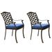Charlton Home® Abrao Aluminum Patio Chair w/ Cushions in Blue | 26.38 H x 22.44 W x 36.61 D in | Wayfair 87C0B1ADF02A414A84623E4CB2040001