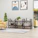 17 Stories Tiyana 28.35" H x 70" W Steel Etagere Bookcase in Gray/Brown | 28.35 H x 70 W x 12.52 D in | Wayfair CD298CC936C74E4B8BC2877D4589CAD6