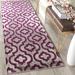 Indigo 79 x 28 x 0.5 in Area Rug - Bungalow Rose Rodanthi Geometric Machine Woven Runner 2'4" x 6'7" Polypropylene Area Rug in Light Gray/Purple Polypropylene | Wayfair