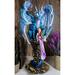 Trinx Emileigh Princess Fairy w/ Kitten Cat Sitting Beneath the Wings of a Giant Leviathan Dragon Statue Resin in Blue/Brown/Indigo | Wayfair