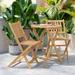 Winston Porter Edil Indoor/Outdoor Acacia Wood Folding Table & 2 Chair Bistro Set Wood in Brown | 23.5 W x 23.5 D in | Wayfair