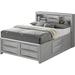 Glory Furniture Marilla Storage Platform Bed Wood in Gray/Black | 49 H x 56 W x 91 D in | Wayfair G1503G-FSB3