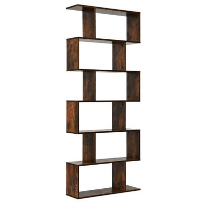 Costway 6 Tier S-Shaped Bookshelf Storage Display ...