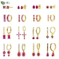 Boucles d'oreilles en argent regardé 925 pour femmes boucles d'oreilles en forme de cœur en cristal