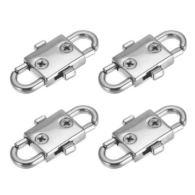 Adjustable Metal Buckles, 4Pcs 32x12mm Chain Shortener Bag Strap Clasps, Silver - Silver Tone - 32mm x 12mm