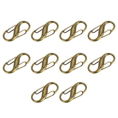 Adjustable Metal Buckle, 10Pcs 27x13mm Chain Shortener Bag Strap Clasp, Bronze - Dark Bronze - 27mm x 13mm