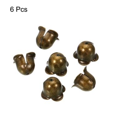 Pull Cord End,Blind Cord Metal Bead Light Flower Type Pull Ends Bronze,6pcs - Bronze