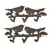 Cast Iron Birds Coat Hook Wall Rack Towel Key Hat Hangers (Set Of 2) - 4.25 X 10 X 1 inches