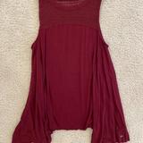 American Eagle Outfitters Tops | American Eagle Soft & Sexy Burgundy Tank Top, Size Xs. Lace On Top & Flowy | Color: Red | Size: Xsj