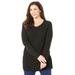 Plus Size Women's Daydream Waffle Knit Pullover by Catherines in Black (Size 4X)