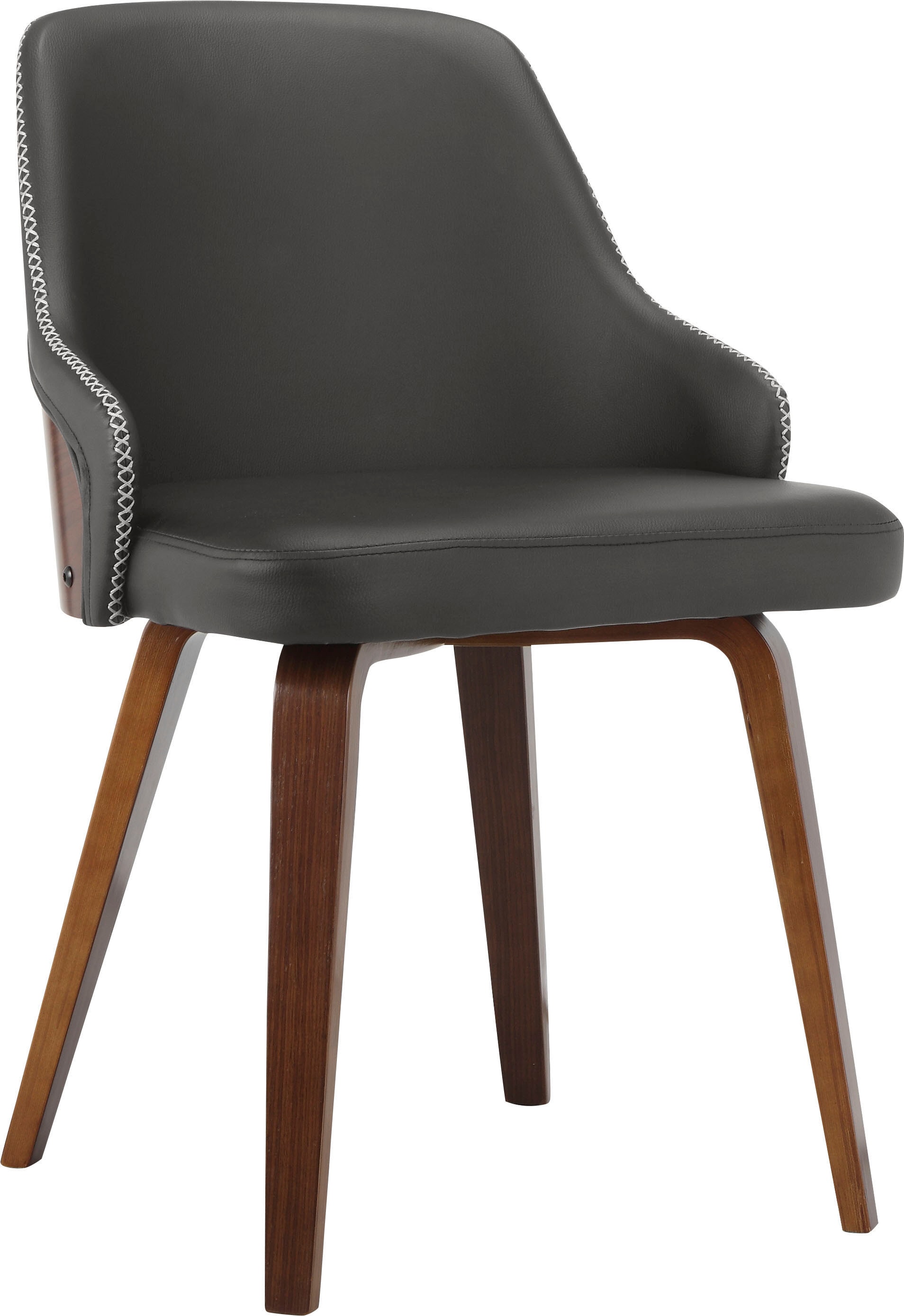 Esszimmerstuhl INOSIGN "Bojan", braun (braun, braun), B:49cm H:77cm T:54cm, Polyurethan, Stühle, pflegeleichtes Kunstleder, Sitz- und Rücken gepolstert, Sitzhöhe 47 cm