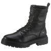 Winterboots MUSTANG SHOES, Damen, Gr. 37, schwarz, Lederimitat, casual, Schuhe, Schnürboots, Winterstiefelette, Nieten und Zierriegel an der Ferse