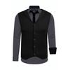 Langarmhemd RUSTY NEAL, Herren, Gr. 6XL, EURO-Größen, grau (anthrazit), 60% Baumwolle, 37% Polyester, 3% Elasthan, mehrfarbig, casual, ohne Ausschnitt, Langarm, Hemden, bestehend aus Hemd, Weste und Krawatte