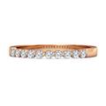 0.20 Ct Moissanite Diamond Half Eternity stackable Ring 925 Sterling Silver (Rose Gold Vermeil, Q)