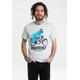 T-Shirt LOGOSHIRT "Sesamstraße - Krümelmonster Motorrad" Gr. XS, blau (hellblau) Herren Shirts T-Shirts