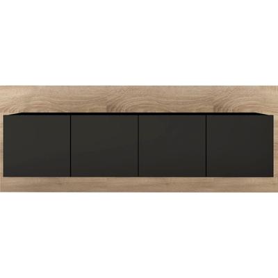 Lowboard BORCHARDT MÖBEL "Sara", schwarz (schwarz matt, eichefarben sonoma), B:182cm H:65cm T:35cm, Spanplatte, Sideboards, Breite 182 cm Image