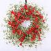 Primrue Eucalyptus 26" Wreath Silk/Wood/Twig in Red | 26 H x 26 W x 6 D in | Wayfair D452126A05B14C66A33164D40EBCF2C5