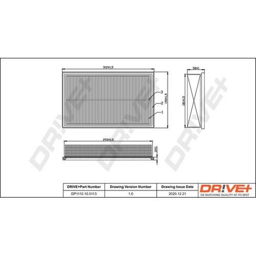 Drive+ Luftfilter für VAG 7E0129620 7H0129620 DP1110.10.0113