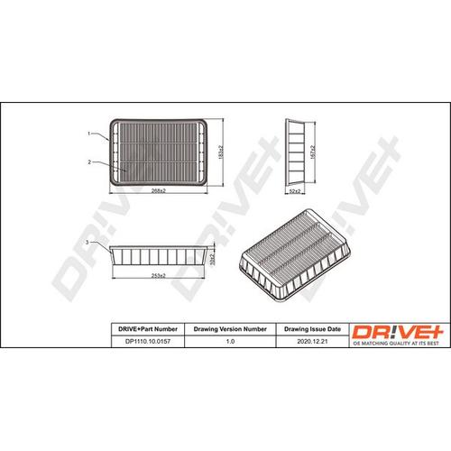 Drive+ Luftfilter für MITSUBISHI PEUGEOT CITROËN 1444SH 1444RU TS200021 DP1110.10.0157