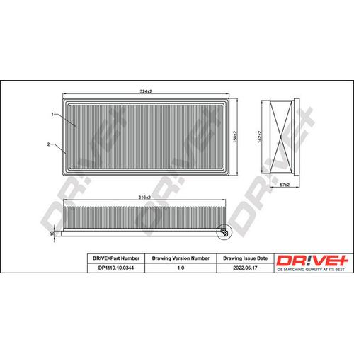 Drive+ Luftfilter für BMW 13721726916 13721311880 13721738463 DP1110.10.0344