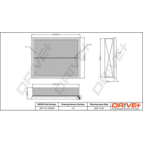 Drive+ Luftfilter für LAND ROVER ESR4238 LR027408 DP1110.10.0525