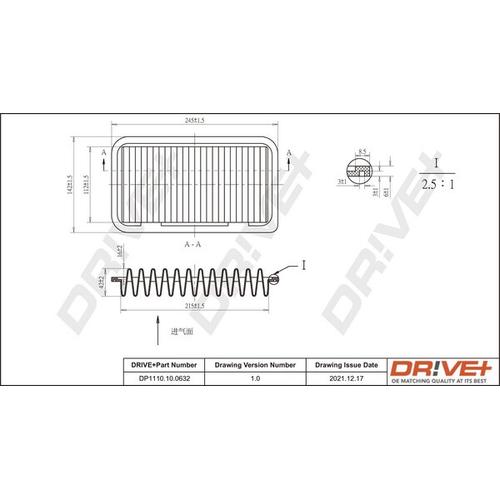 Drive+ Luftfilter für SUZUKI VAUXHALL OPEL 13780-73KA0-000 13780-83G00-000 13780-83G00 DP1110.10.0632